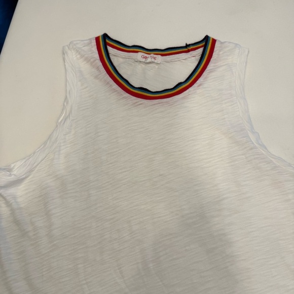 Goldie women’s Rainbow Ringer Sleeveless Top Tank Shirt Size Small - Picture 11 of 11